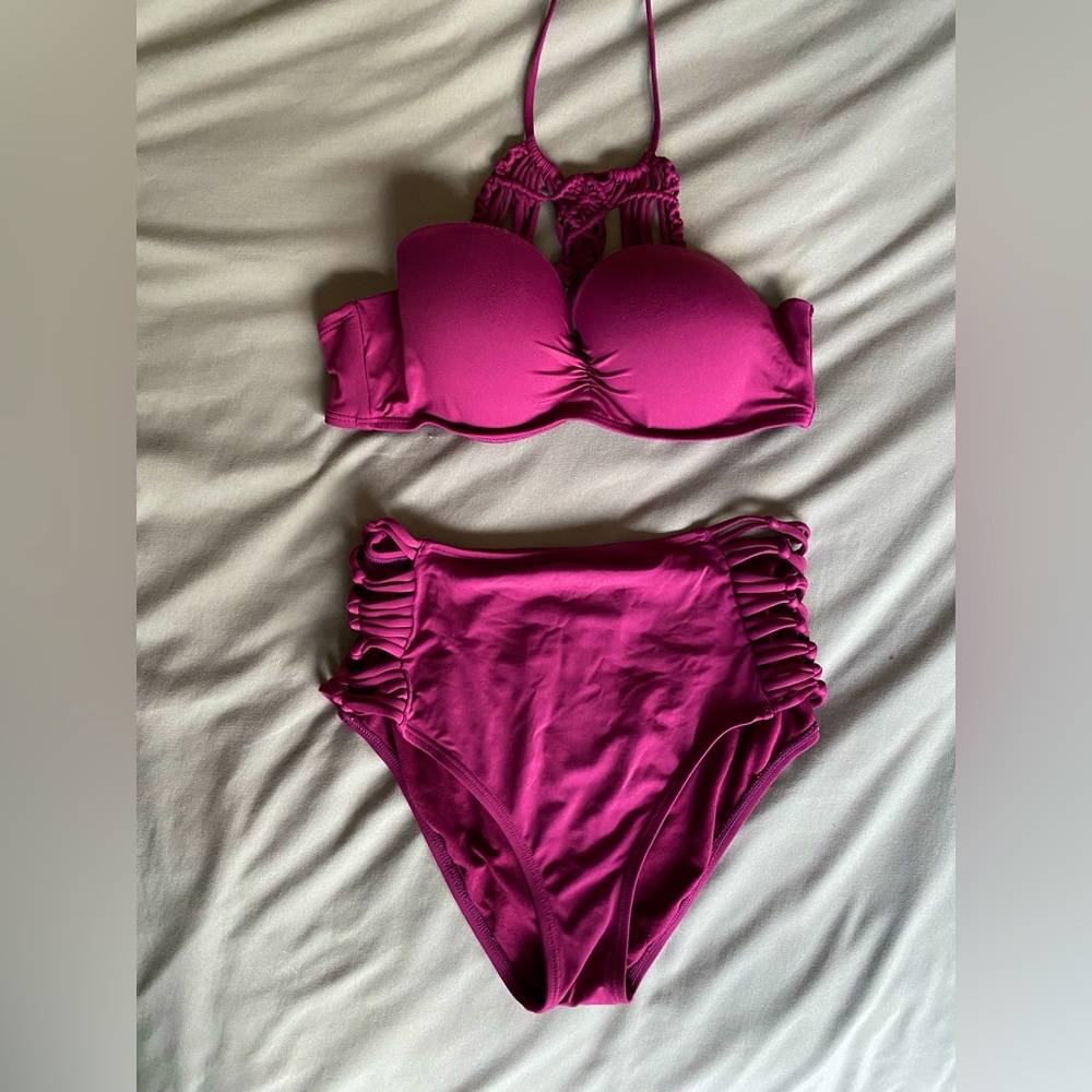 Ambrielle two piece maroon swimsuit from target in a women’s size medium.
